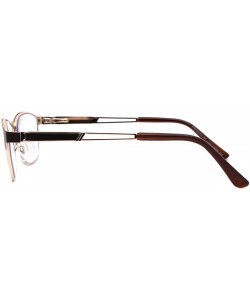 Rectangular Multi-Focus Progressive Reading Glasses 3 Powers in 1 Reader Spring Hinge Metal - Brown Gold - C619893M5A5 $19.74