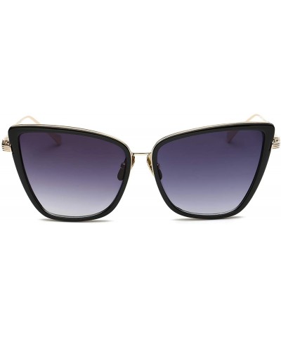 Cat Eye Cat Eye Vintage Sunglasses for Women Honey Classic Cute Retro Designer Style 8045 - Black - C11945Q8980 $11.35