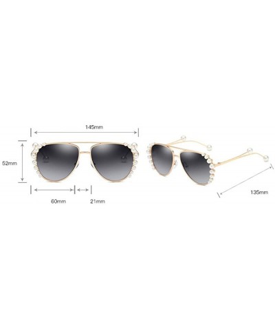 Oval European and American trendscross-border pearl models unisex sunglasses - Pink - CO18H30DRUO $22.45