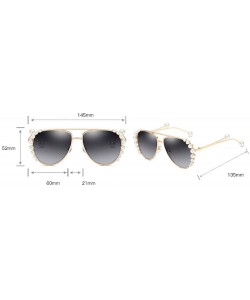 Oval European and American trendscross-border pearl models unisex sunglasses - Pink - CO18H30DRUO $22.45