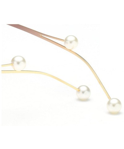Oval European and American trendscross-border pearl models unisex sunglasses - Pink - CO18H30DRUO $22.45