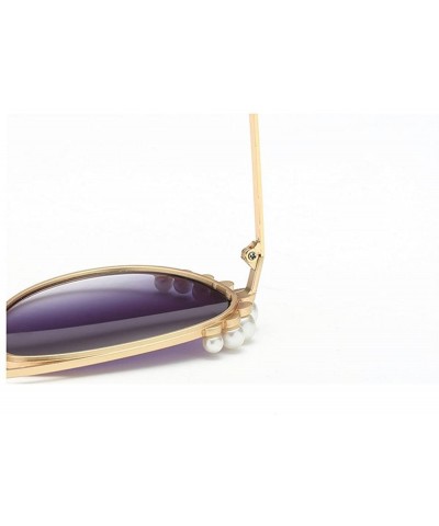 Oval European and American trendscross-border pearl models unisex sunglasses - Pink - CO18H30DRUO $22.45