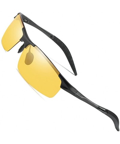 Wrap Night Driving Photochromic Polarized Glasses for Men Women Anti Glare Safety UV400 Sunglasses - Black - C118GA62UM7 $19.94