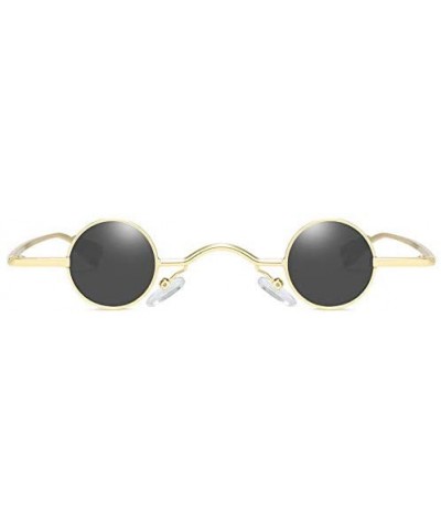 Round Round Shape Hip Hop Sunglasses Retro Art Nouveau Vintage Style Small Oval Metal Frame Sunglasses - Gold - CK196MHANEQ $...