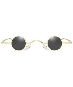 Round Round Shape Hip Hop Sunglasses Retro Art Nouveau Vintage Style Small Oval Metal Frame Sunglasses - Gold - CK196MHANEQ $...