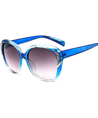 Goggle Fashion and Classic Oversized Sunglasses UV400 Protection - Blue - CF12E981IIN $8.84