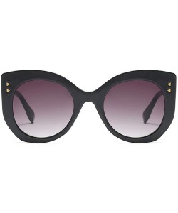 Oversized 2018 New Fashion Cat Sunglasses unisex Vintage Brand Designer Rivet Shades Sun Glasses Big Frame Eyewear - Black - ...