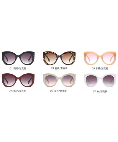 Oversized 2018 New Fashion Cat Sunglasses unisex Vintage Brand Designer Rivet Shades Sun Glasses Big Frame Eyewear - Black - ...