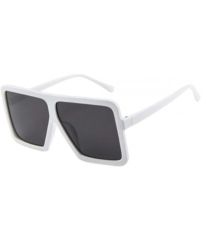 Square Vintage Sunglasses- Retro Glasses Unisex Big Frame Sunglasses Eyewear - White - CG18RIY5RAN $14.24