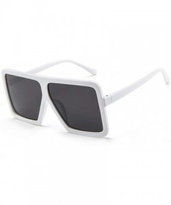 Square Vintage Sunglasses- Retro Glasses Unisex Big Frame Sunglasses Eyewear - White - CG18RIY5RAN $6.27