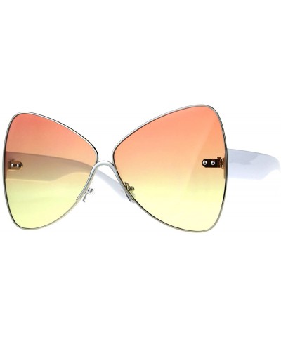 Butterfly Womens Super Oversized Sunglasses Ribbon Shape Butterfly Fashion Shades - Gold White (Orange Yellow) - C318CCUU5A4 ...