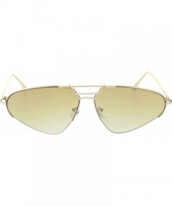 Rimless Womens Retro Fashion Sunglasses Half Rim Triangular Metal Frame UV 400 - Gold (Light Brown) - CY18UK05GGE $25.04