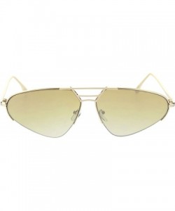 Rimless Womens Retro Fashion Sunglasses Half Rim Triangular Metal Frame UV 400 - Gold (Light Brown) - CY18UK05GGE $13.40