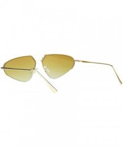 Rimless Womens Retro Fashion Sunglasses Half Rim Triangular Metal Frame UV 400 - Gold (Light Brown) - CY18UK05GGE $13.40