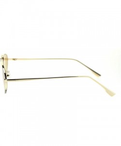 Rimless Womens Retro Fashion Sunglasses Half Rim Triangular Metal Frame UV 400 - Gold (Light Brown) - CY18UK05GGE $13.40