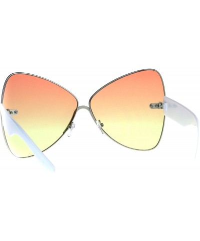 Butterfly Womens Super Oversized Sunglasses Ribbon Shape Butterfly Fashion Shades - Gold White (Orange Yellow) - C318CCUU5A4 ...