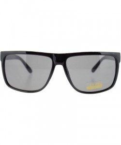 Rectangular Mens Mobster Rectangular Flat Top Hardcore Gangster Sunglasses - Black - CS11MULY4DN $22.99