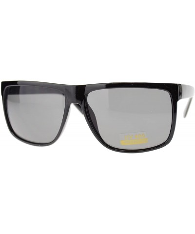 Rectangular Mens Mobster Rectangular Flat Top Hardcore Gangster Sunglasses - Black - CS11MULY4DN $22.99