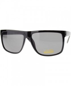 Rectangular Mens Mobster Rectangular Flat Top Hardcore Gangster Sunglasses - Black - CS11MULY4DN $8.99