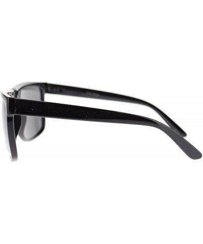 Rectangular Mens Mobster Rectangular Flat Top Hardcore Gangster Sunglasses - Black - CS11MULY4DN $22.99