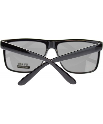 Rectangular Mens Mobster Rectangular Flat Top Hardcore Gangster Sunglasses - Black - CS11MULY4DN $22.99