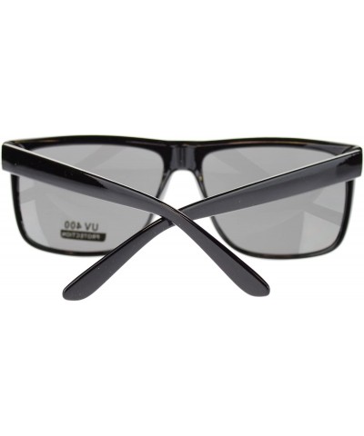 Rectangular Mens Mobster Rectangular Flat Top Hardcore Gangster Sunglasses - Black - CS11MULY4DN $8.99