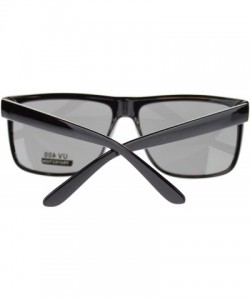 Rectangular Mens Mobster Rectangular Flat Top Hardcore Gangster Sunglasses - Black - CS11MULY4DN $22.99