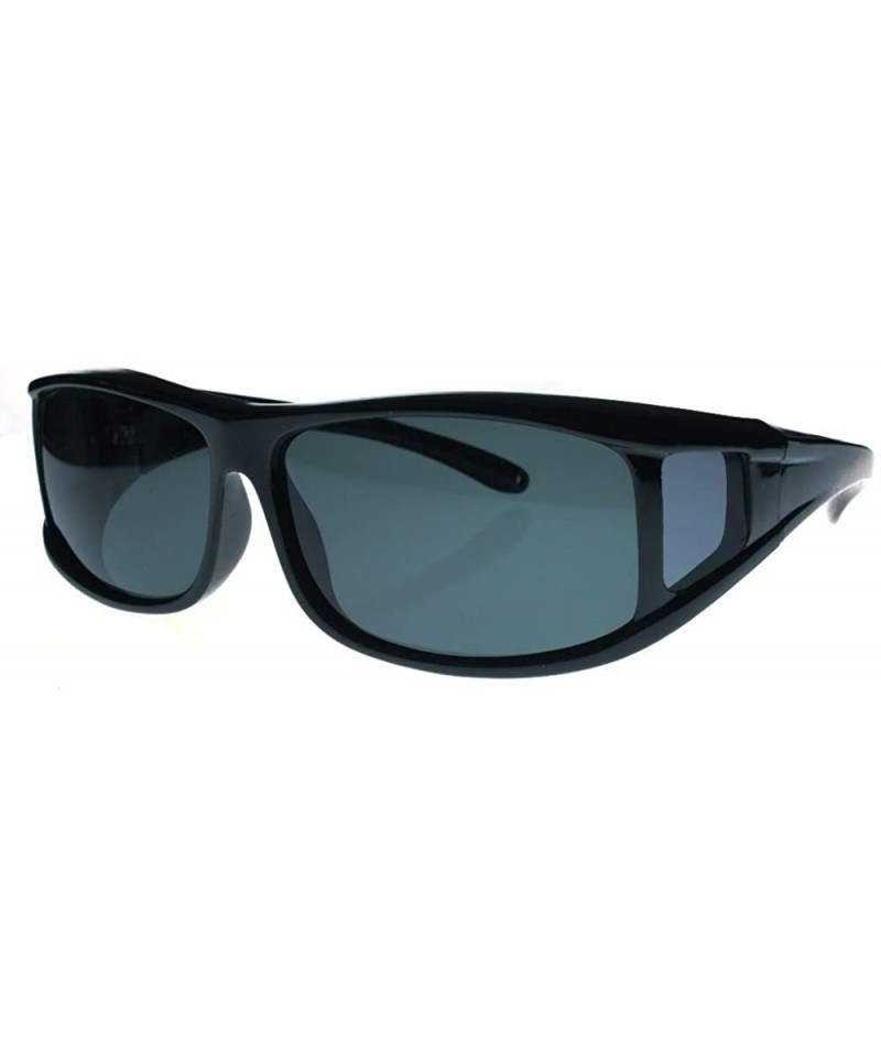 Oversized Fit Over Sunglasses Over Glasses - Polarized & Non-Polarized - Polarized Black - Dark Smoke Lens - CQ11LKNC00L $11.94