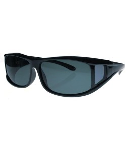 Oversized Fit Over Sunglasses Over Glasses - Polarized & Non-Polarized - Polarized Black - Dark Smoke Lens - CQ11LKNC00L $11.94