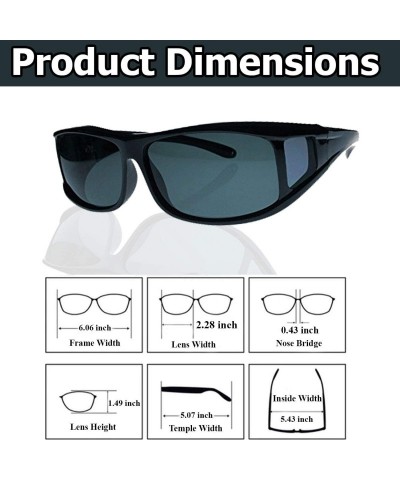 Oversized Fit Over Sunglasses Over Glasses - Polarized & Non-Polarized - Polarized Black - Dark Smoke Lens - CQ11LKNC00L $11.94