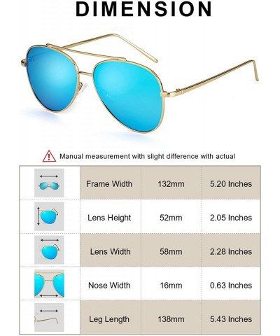Oversized Aviator Sunglasses Women Polarized - Mirrored Lens UV Protection - Fashion Large Frame Eyeglasses - CR18LG2ZMQ0 $16.37