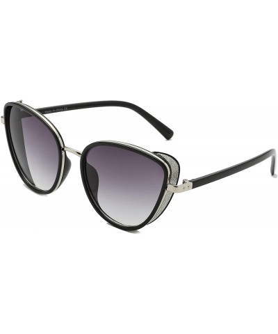 Cat Eye Women Cat Eye Fashion Sunglasses - Black - C018TLMT5DD $26.30