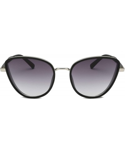 Cat Eye Women Cat Eye Fashion Sunglasses - Black - C018TLMT5DD $11.77