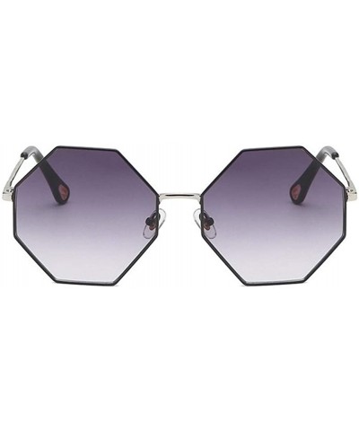 Oversized Women Oversized Polygon Sunglasses Sun Glasses Vintage Fashion Female Metal Frame Square Eyewear - CH1902TTZ0O $13.80