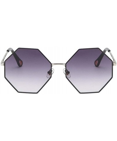 Oversized Women Oversized Polygon Sunglasses Sun Glasses Vintage Fashion Female Metal Frame Square Eyewear - CH1902TTZ0O $13.80
