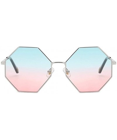 Oversized Women Oversized Polygon Sunglasses Sun Glasses Vintage Fashion Female Metal Frame Square Eyewear - CH1902TTZ0O $13.80