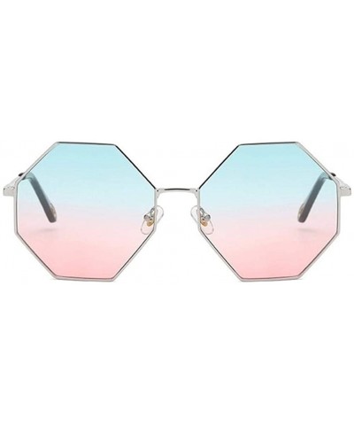 Oversized Women Oversized Polygon Sunglasses Sun Glasses Vintage Fashion Female Metal Frame Square Eyewear - CH1902TTZ0O $13.80