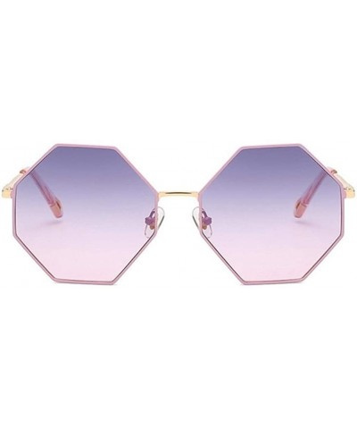 Oversized Women Oversized Polygon Sunglasses Sun Glasses Vintage Fashion Female Metal Frame Square Eyewear - CH1902TTZ0O $13.80