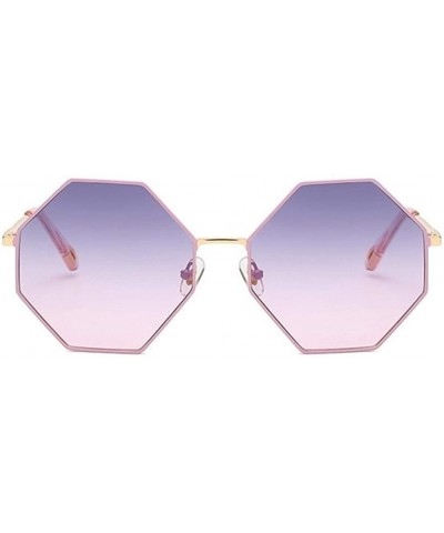 Oversized Women Oversized Polygon Sunglasses Sun Glasses Vintage Fashion Female Metal Frame Square Eyewear - CH1902TTZ0O $13.80