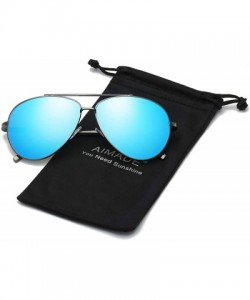 Oversized Premium Military Polarized Sunglasses Protection - Gray Frame/Blue Lens - C618KCYI2A9 $25.00