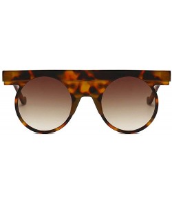 Oversized Leopard Sexy Geometric Sunglasses Brand Designer Women Punk Round Sunglasses Flat Top Shades - CM18MDG6675 $15.04