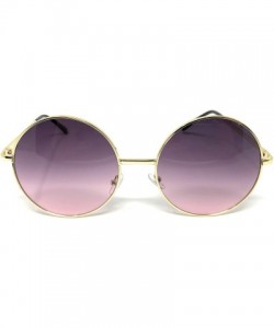 Oversized XL Oversize Metal Round Hippie Sunglasses - Gold- Plum to Pink - C418OYXD34U $11.48