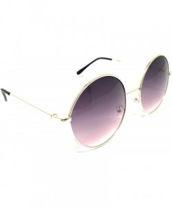 Oversized XL Oversize Metal Round Hippie Sunglasses - Gold- Plum to Pink - C418OYXD34U $11.48