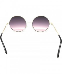 Oversized XL Oversize Metal Round Hippie Sunglasses - Gold- Plum to Pink - C418OYXD34U $11.48