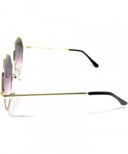 Oversized XL Oversize Metal Round Hippie Sunglasses - Gold- Plum to Pink - C418OYXD34U $11.48