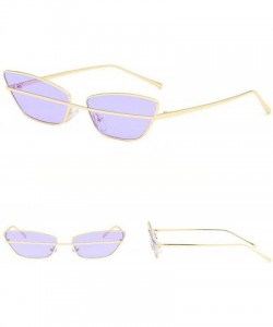 Square Vintage Women Brand Designer Trend Metal Frame Small Female Rectangular Sunglass UV400 - Purple - CQ18M4QSE6Y $11.58