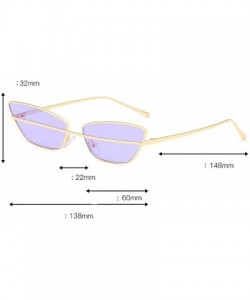 Square Vintage Women Brand Designer Trend Metal Frame Small Female Rectangular Sunglass UV400 - Purple - CQ18M4QSE6Y $11.58