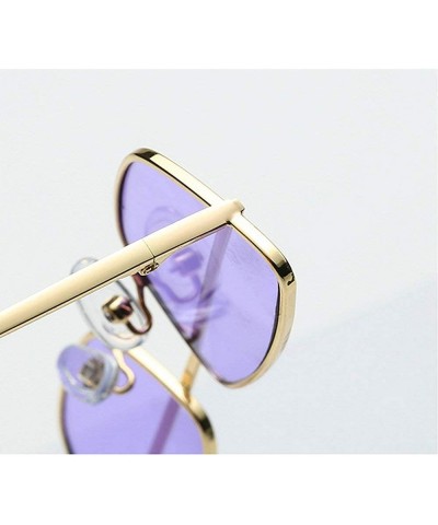 Square Vintage Women Brand Designer Trend Metal Frame Small Female Rectangular Sunglass UV400 - Purple - CQ18M4QSE6Y $11.58