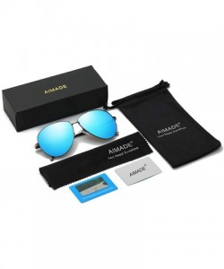 Oversized Premium Military Polarized Sunglasses Protection - Gray Frame/Blue Lens - C618KCYI2A9 $25.00