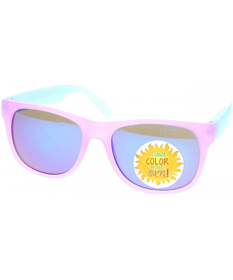 Wayfarer Photochromic Color Changing Frame Matte Sport Horn Rim Sunglasses - Lavender Blue - CC11YAXMEMV $12.87